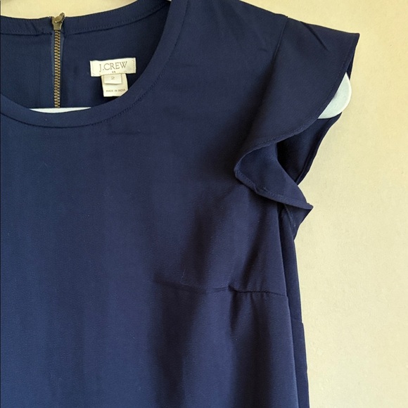 J. Crew Navy Ruffle Sleeve Blouse - Picture 4 of 6